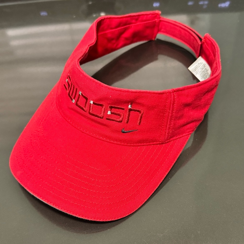 Nike visor hat cap adjustable red color